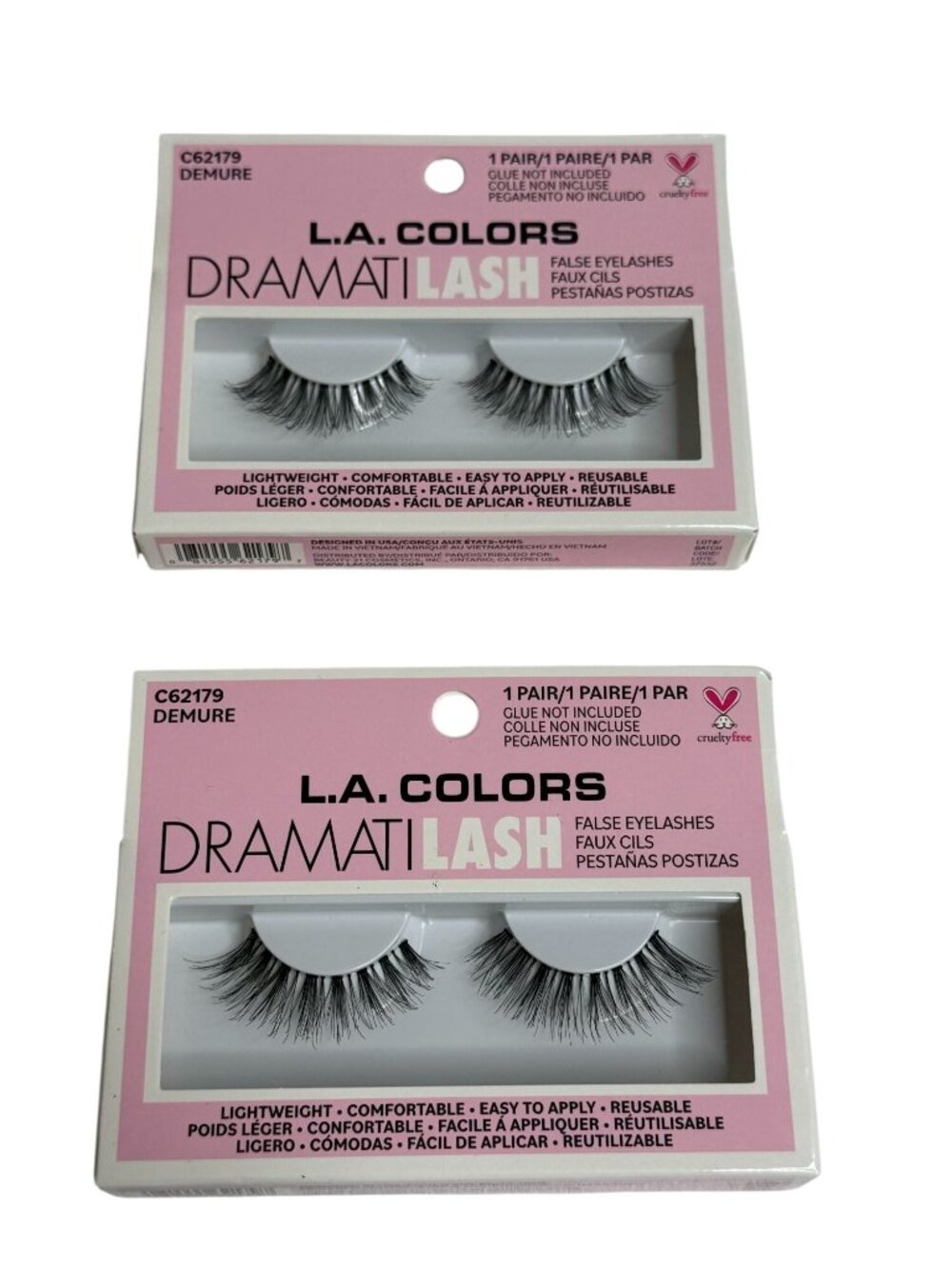 LA Colors DramatiLash Demure Lashes 2 Pack Natural Wispy New